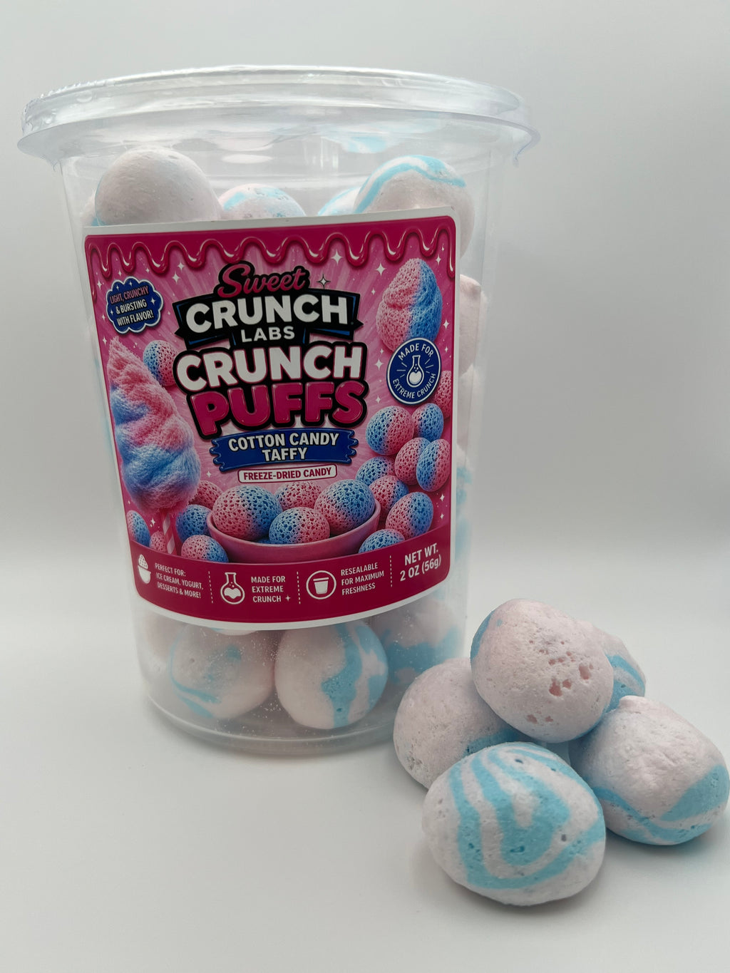 Cotton Candy Crunch Puffs – Freeze-Dried Candy