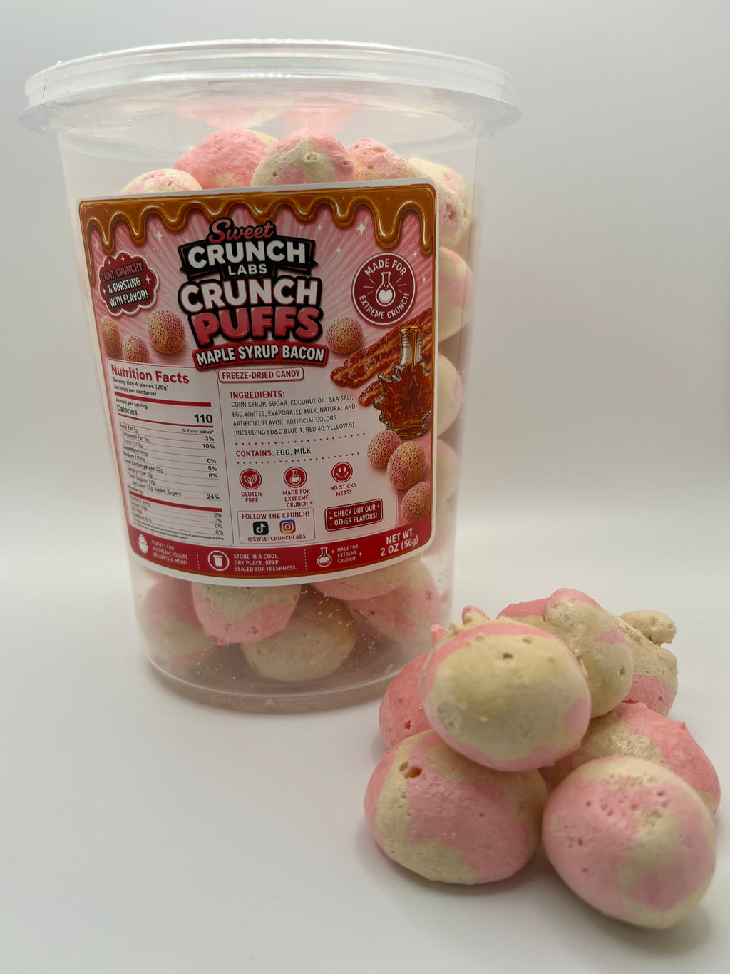 Crunch Puffs – Maple Syrup Bacon (Freeze-Dried Candy)