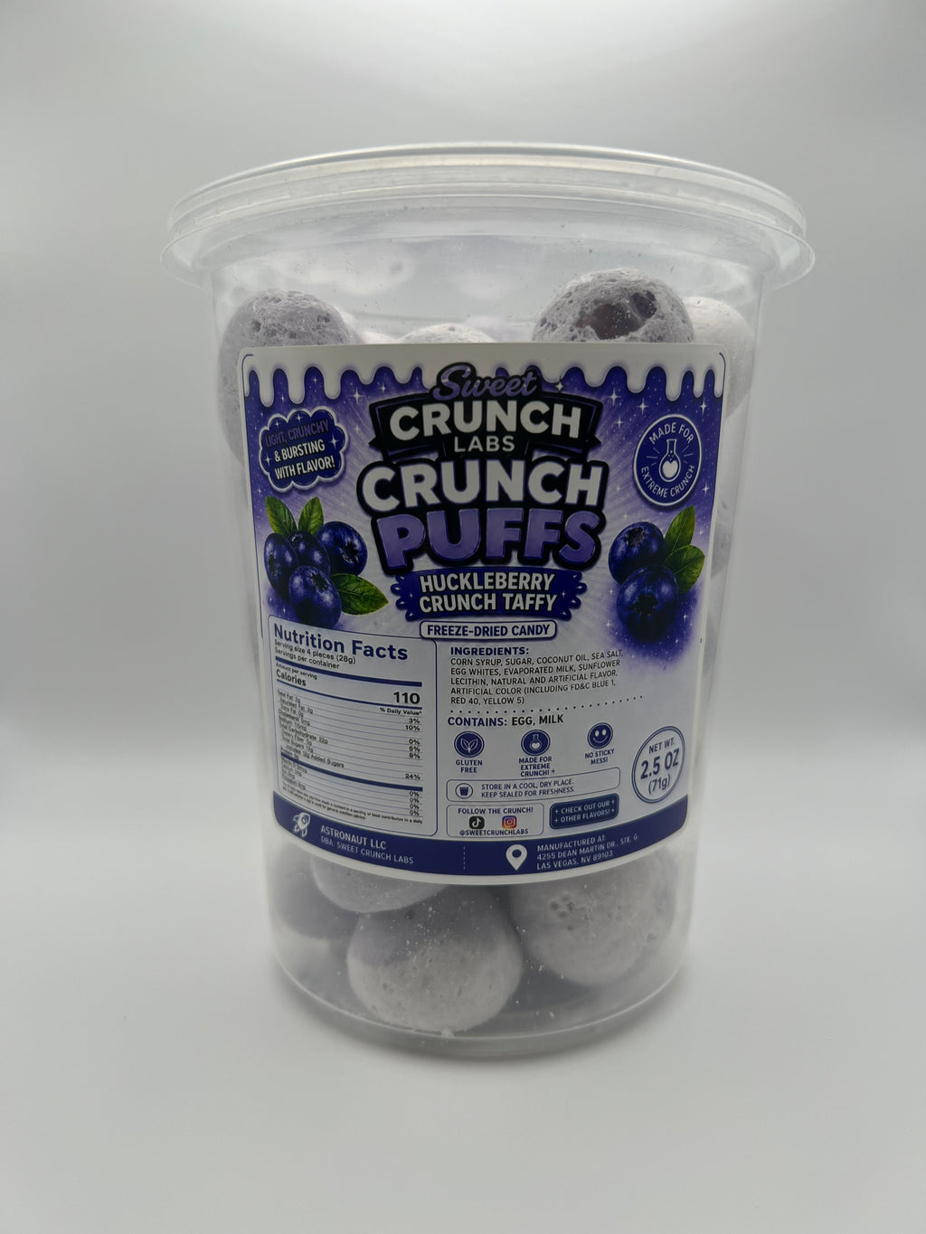 Huckleberry Crunch Puffs | Freeze-Dried Candy