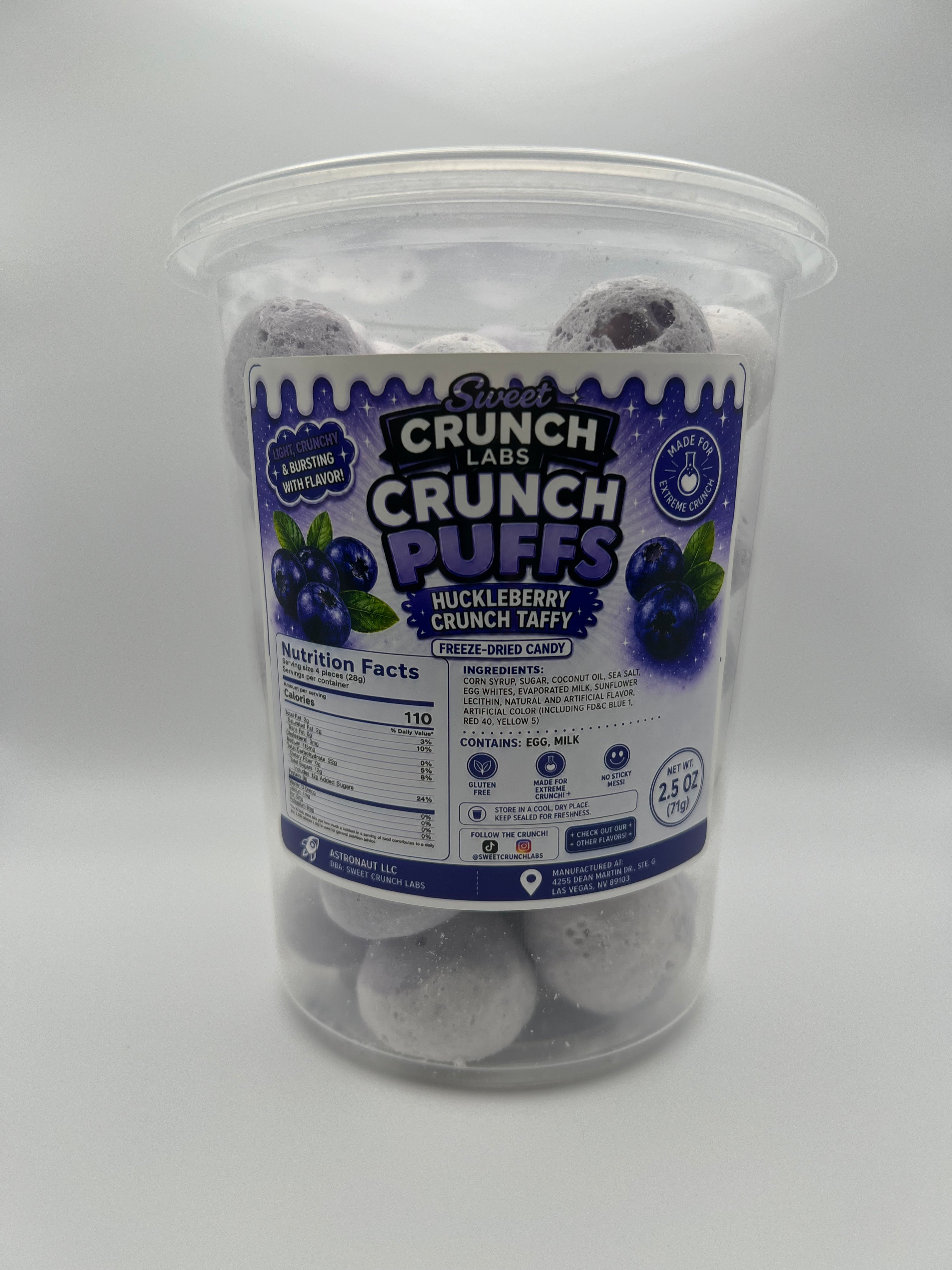 Huckleberry Crunch Puffs | Freeze-Dried Candy