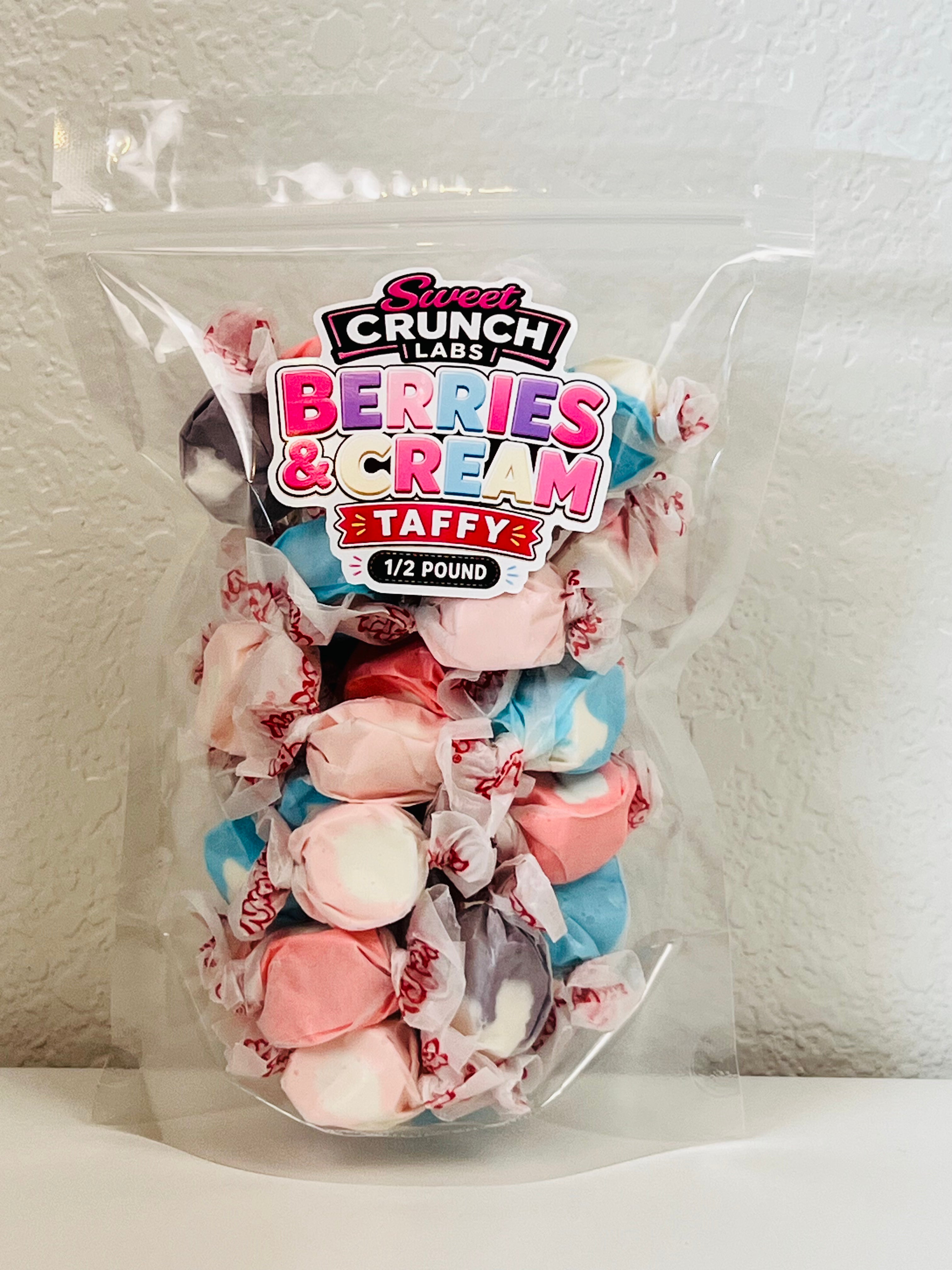 Berries & Cream Salt Water Taffy – Gourmet Candy | Sweet Crunch Labs